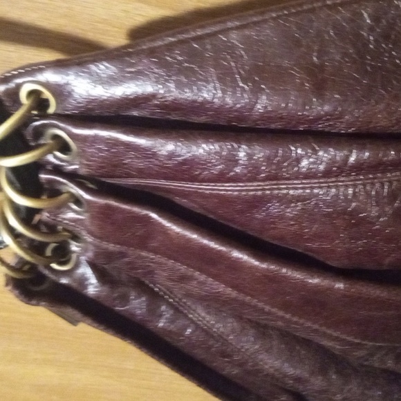 Trina Turk Absolute Luxury Leather Side Zip Handbag Gorgeous Unique - Picture 6 of 12